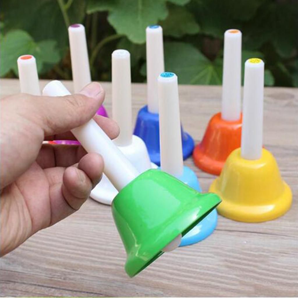 Hand Bells Set,8 Note Diatonic Metal Musial Bells Musical