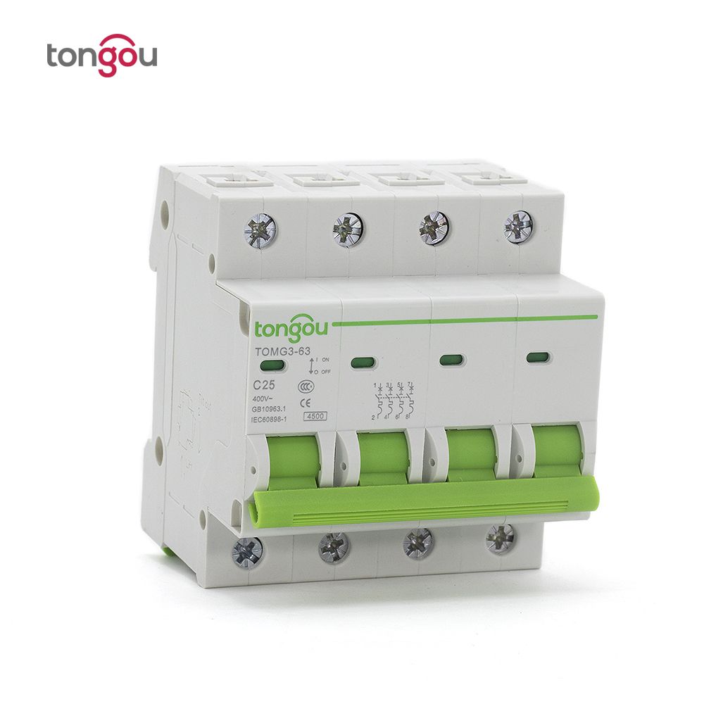 4 Pole 25A MCB Miniature Circuit Breaker 4.5KA Type AC 110V