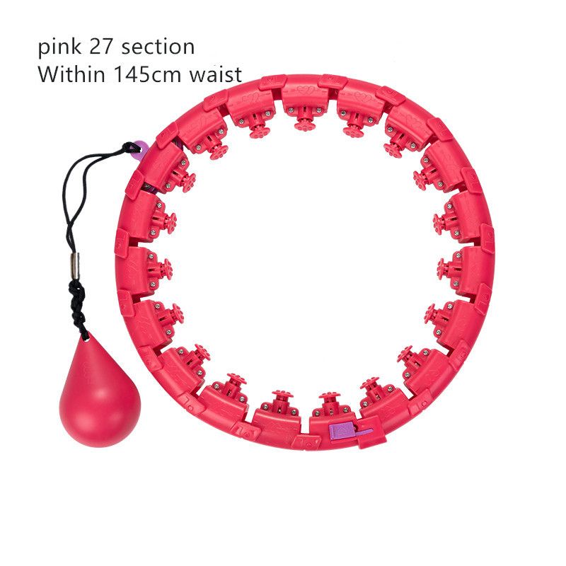 Drop Adjustable Waist Training Ring Belly Trainer Abdominal Weight Sport Hoop Yoga-27 Pink