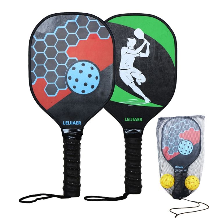 LEIJIAER 1 Pair Carbon Wood Pickleball Paddle Set