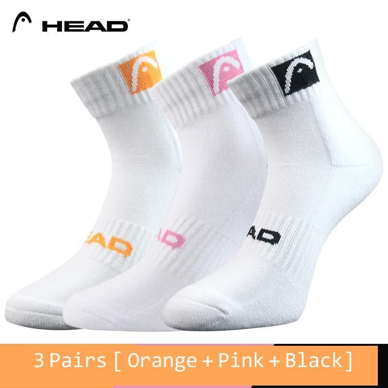 3 Pairs Original Sports Socks Head Tennis Badminton Basketball Socks Cotton Absorbs Sweat Prevents Mount Sports Football Tennis