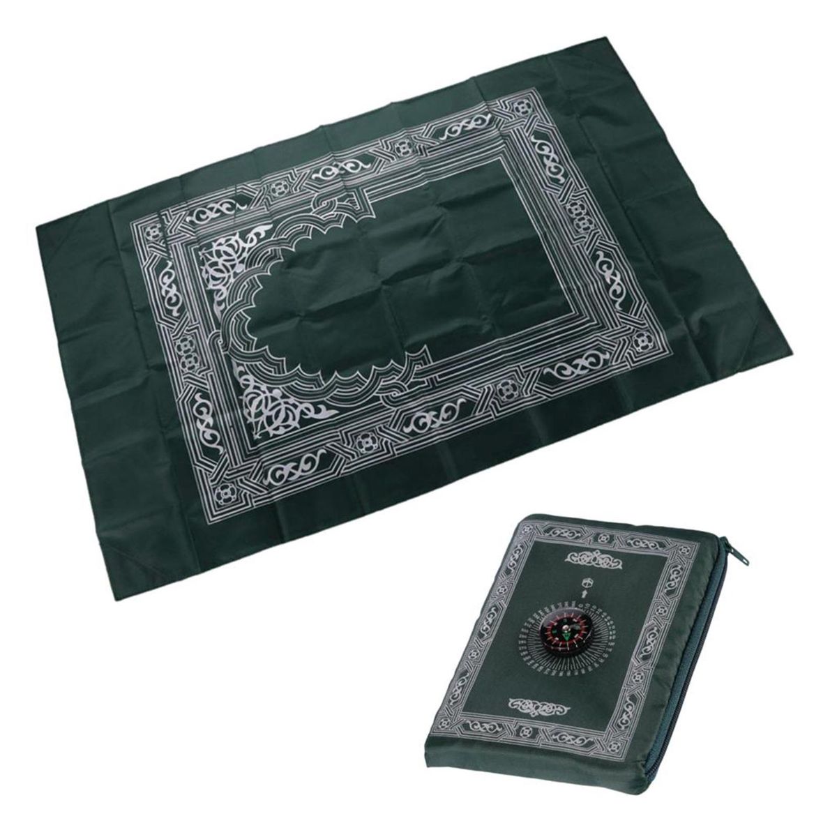 Portable Prayer Mat Rug - Turkish Pocket Praying Rug Thick Dark Green