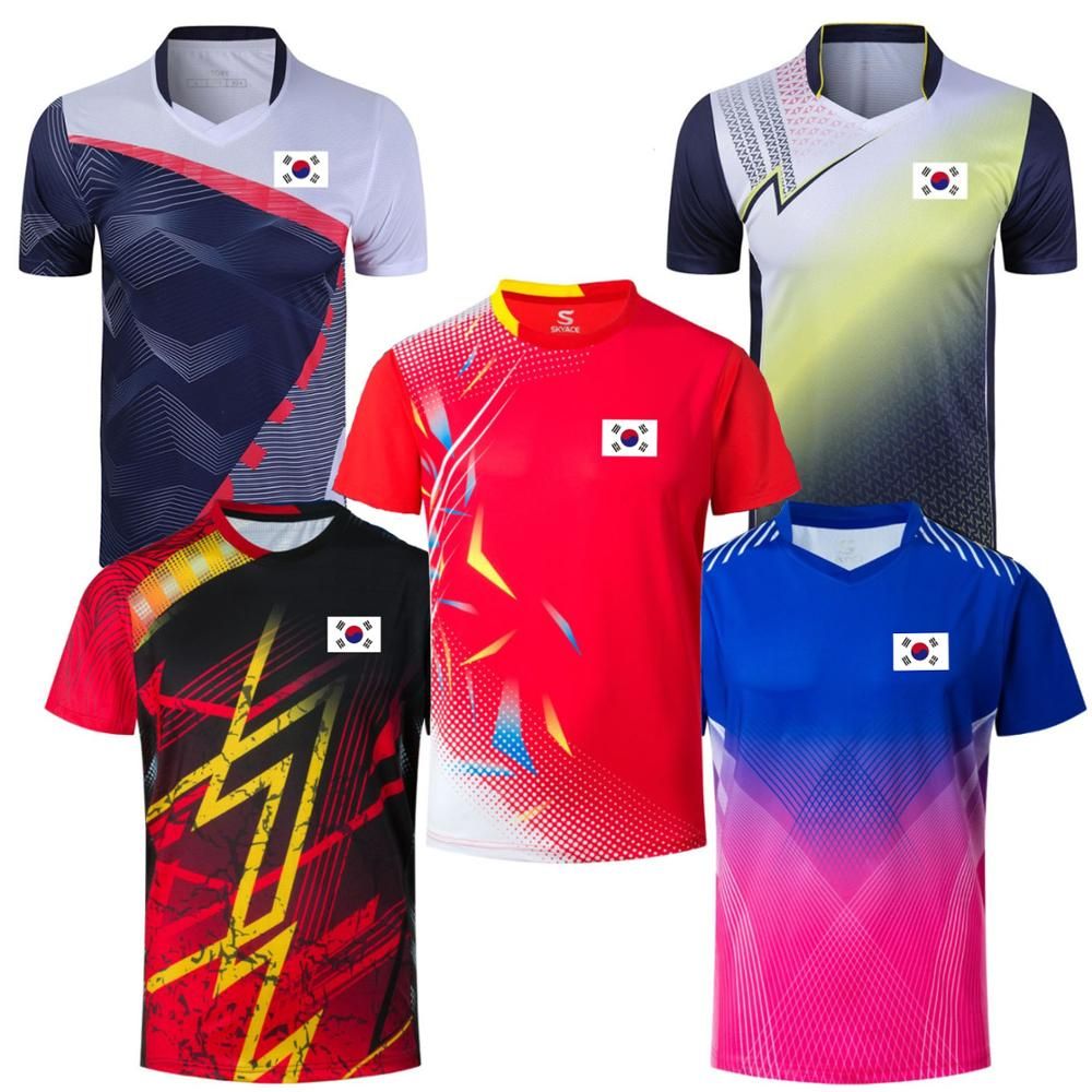 Korea Flag Tennis T Shirt For Men Women, Quick Dry Badminton Shirt Sport Kits, Girl Table Tennis Jerseys, Team Athletic Tops Tee