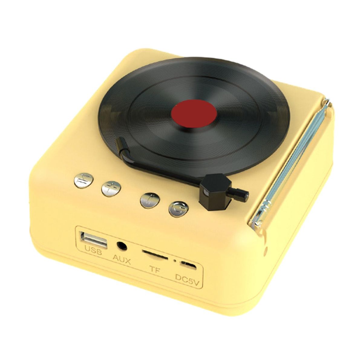 Bluetooth-compatible 5.0 Speaker Vintage Vinyl Bluetooth Speaker Lemon Yellow