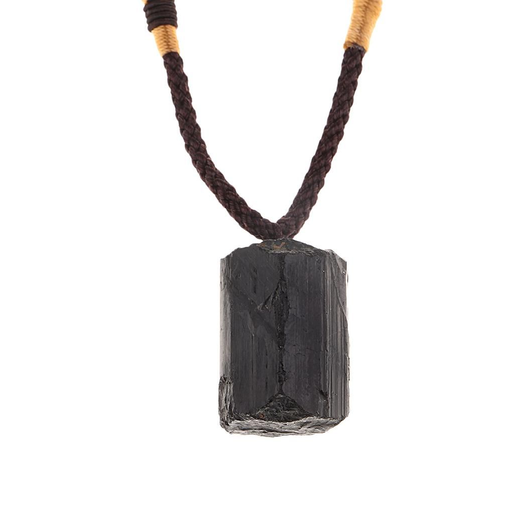 1x Natural Crystal Black Tourmaline Stone Pendant Jewelry For