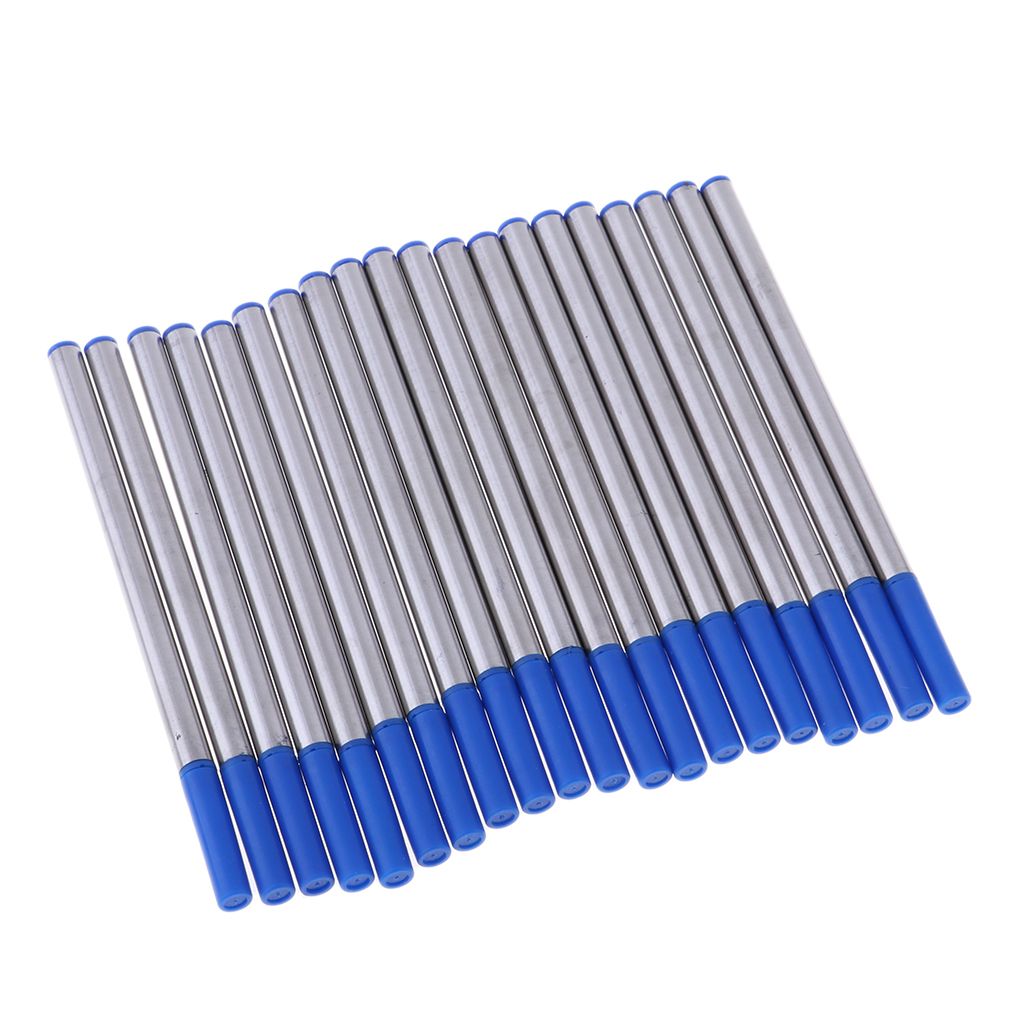 Set Of 20 Metal Ballpoint Pen Refills  Ink Refill Office Blue