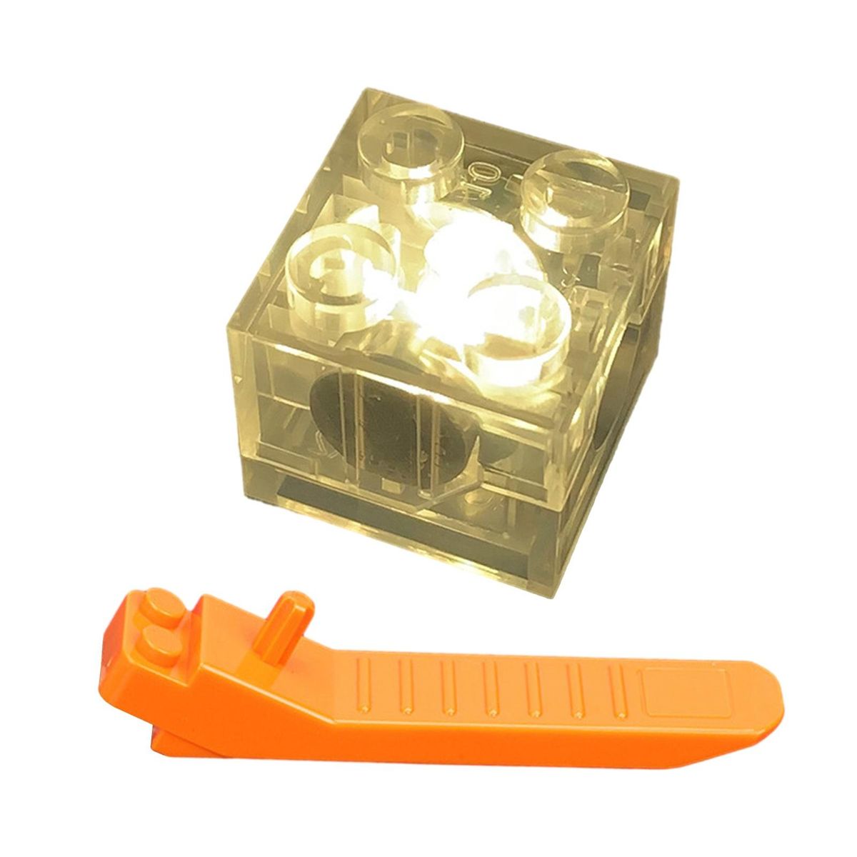 Building Block Toy Light Up Building Block Brick Yellow