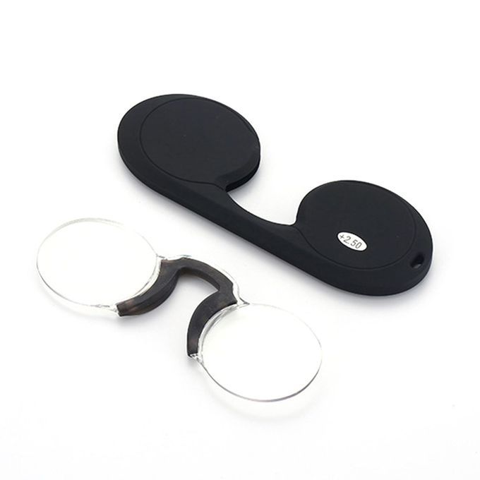 Frameless Presbyopia Gl Es Portable Soft Sili One Nose  Lip Presbyopia Gl Es  Lip Nose Reading Presbyopia Gl Es-Black-200°