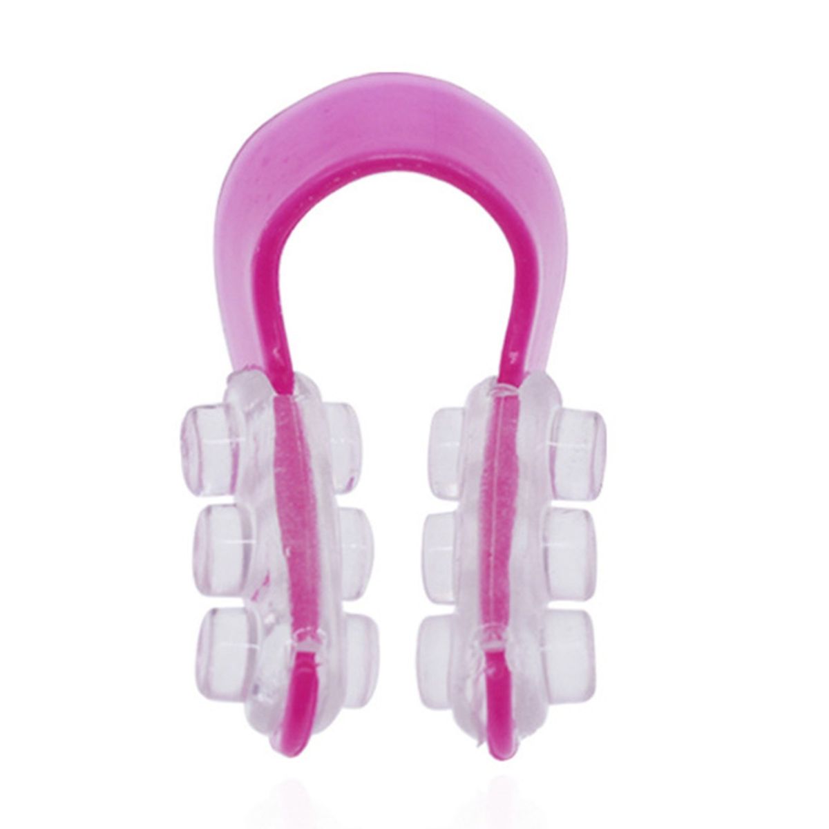Pink U-shape Soft Silicone Nose Clip Portable Nose