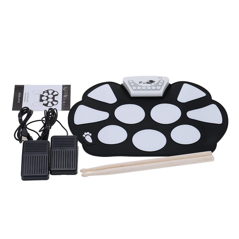 Portable Electronic Roll Up Drum Pad Kit Silicon Foldable