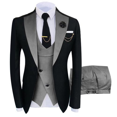 Costume Homme Popular Clothing Party Stage Men's Suit Groomsmen Regular Fit Tuxedo Gray