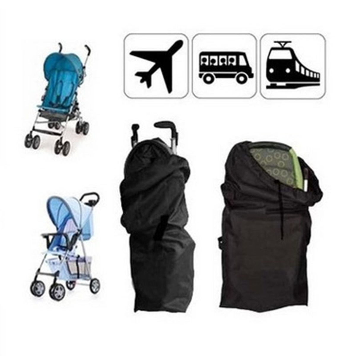 Stroller Travel Bag For Airplane Stroller Bag For Pram Umbrella Black