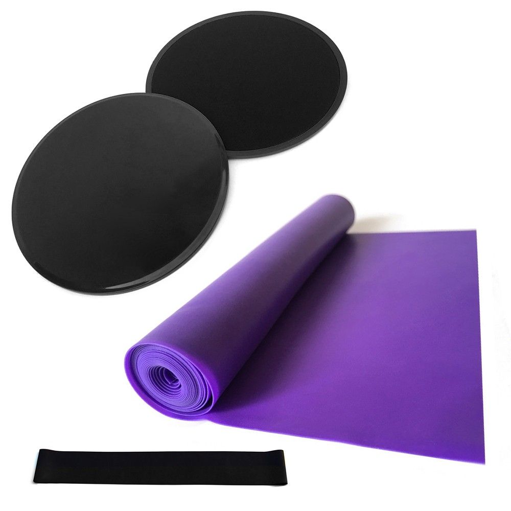 4pcs Yoga Equipment Set Discs Core Sliders Resistance Loop