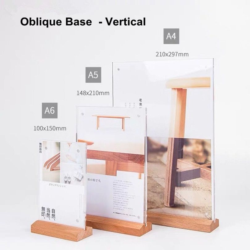 A6 Acrylic Table Tent Menu Sign Holder Stand Double Sided