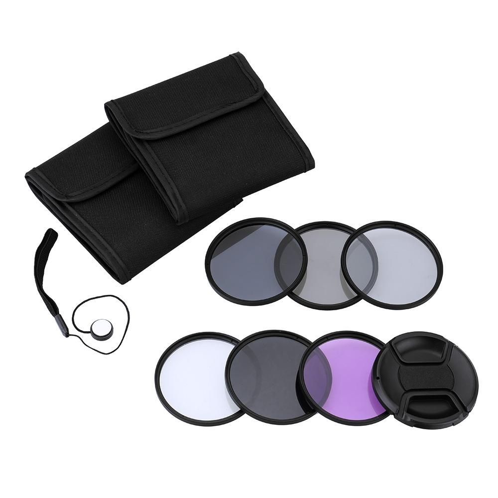 Andoer 55mm UV+CPL+FLD+ND(ND2 ND4 ND8) Photography Filter Kit Set Ultraviolet Circular-Polarizing Fluorescent Neutral Density Filter for Nikon Canon Sony Pentax DSLRs