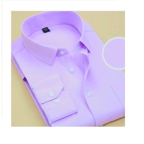 Men's Corporate Formal Quality Plain Office Lilac Long Sleeve Shirt