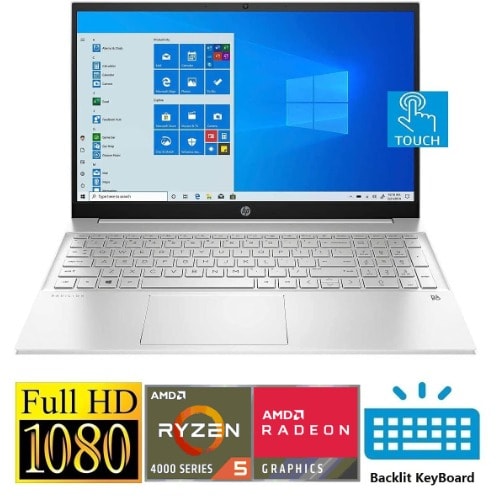 Pavilion 15 Fhd Touchscreen Pc-AMD Ryzen 5- 8GB RAM- 512GB SSD-Backlit-Kyb- Win 10