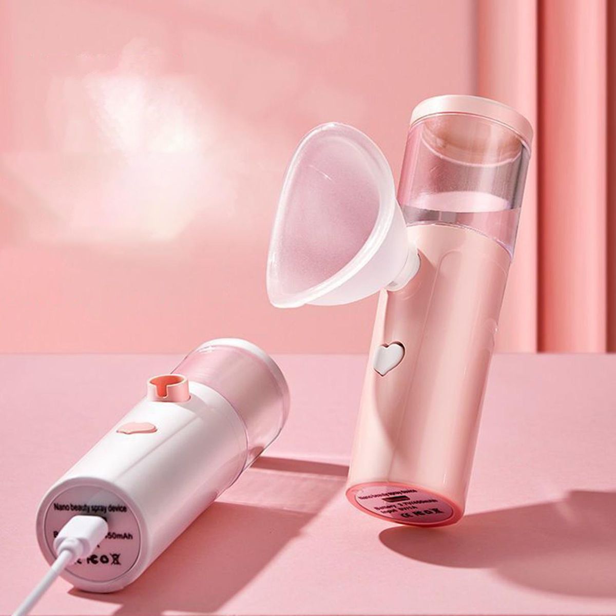 Mini Facial Mister Eye Sprayer Atomization USB Rechargeable For Pink