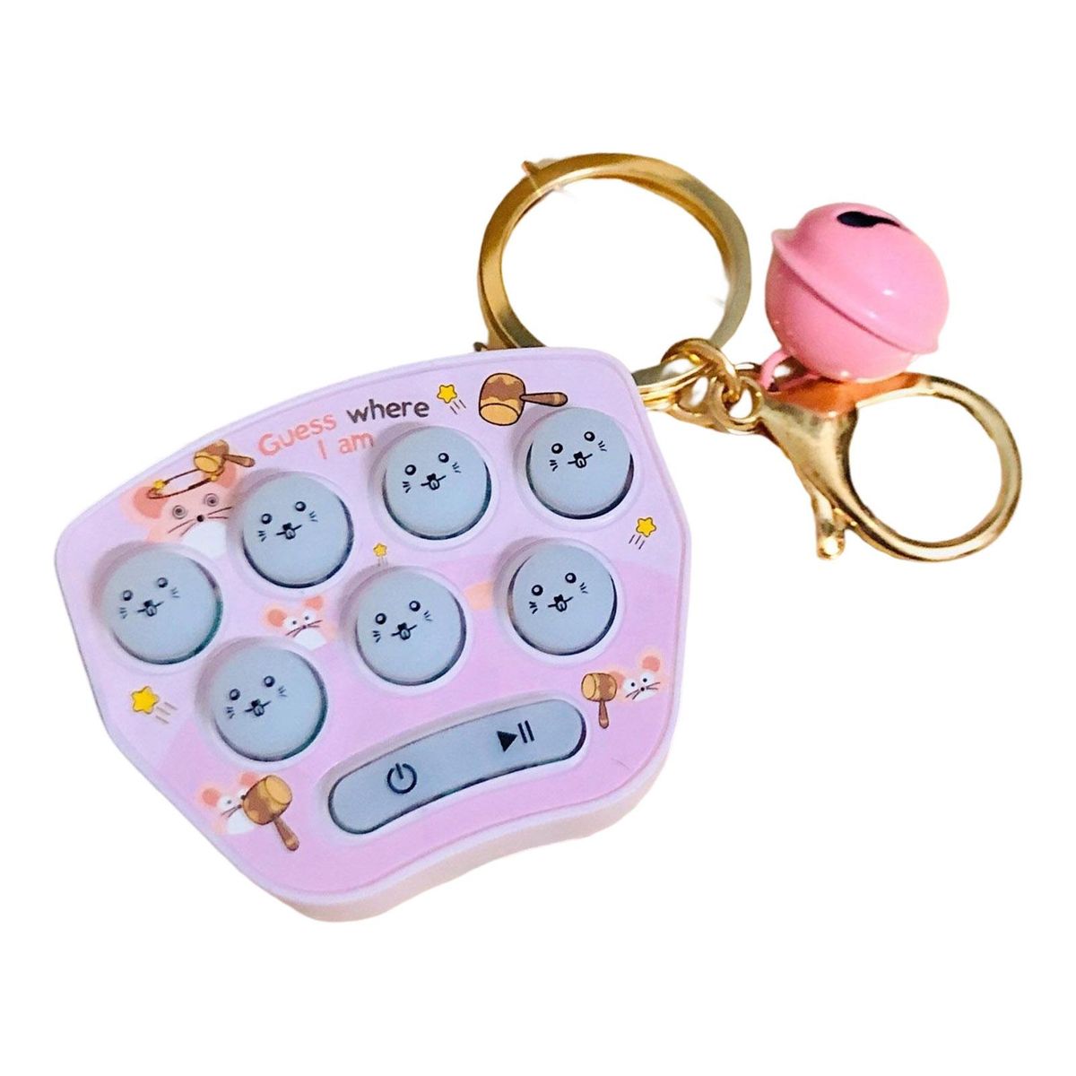 Game Machine Whack-a-mole Mini Portable Game Console Keychain Pink