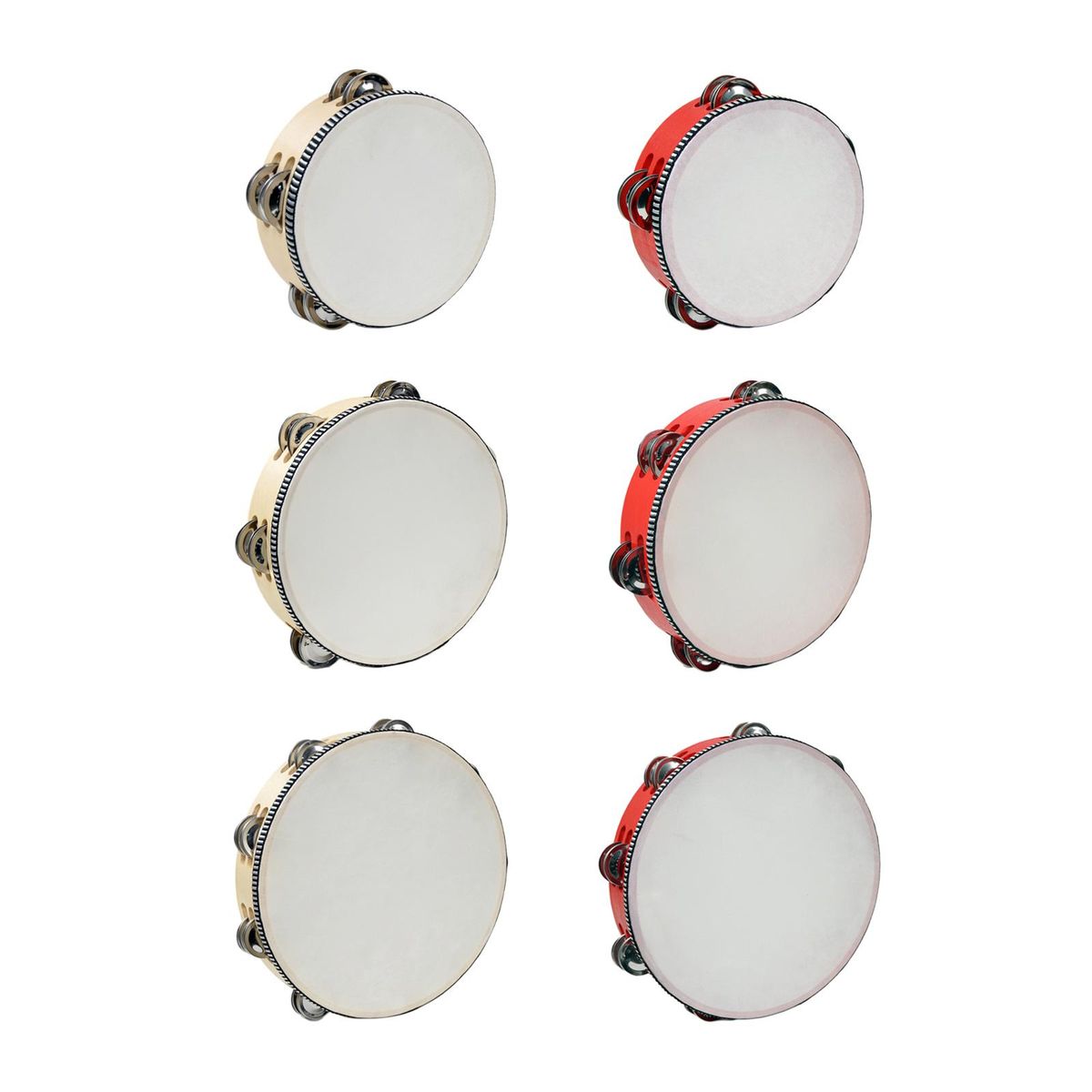 Double Rows  Tambourine Wood Handheld 6inch Wood