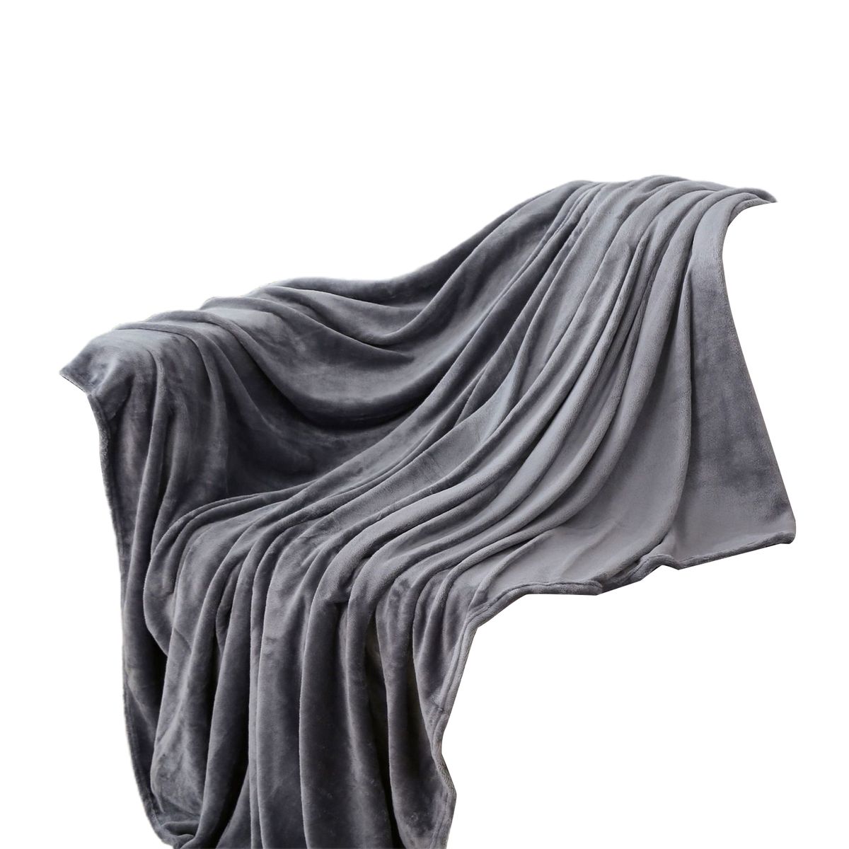 Coral Fleece Blankets Super Soft Shaggy Universal Solid-color Fleece Blankets For Sofa-Dark Gray
