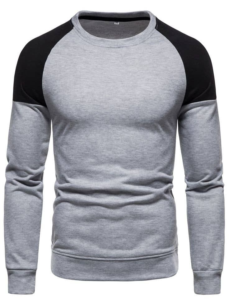 Men Arch & Black Colorblock Raglan Sleeve Sweatshirt