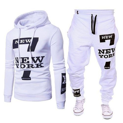 2 In 1 Men's New Printed Sweater Top Pants Suit