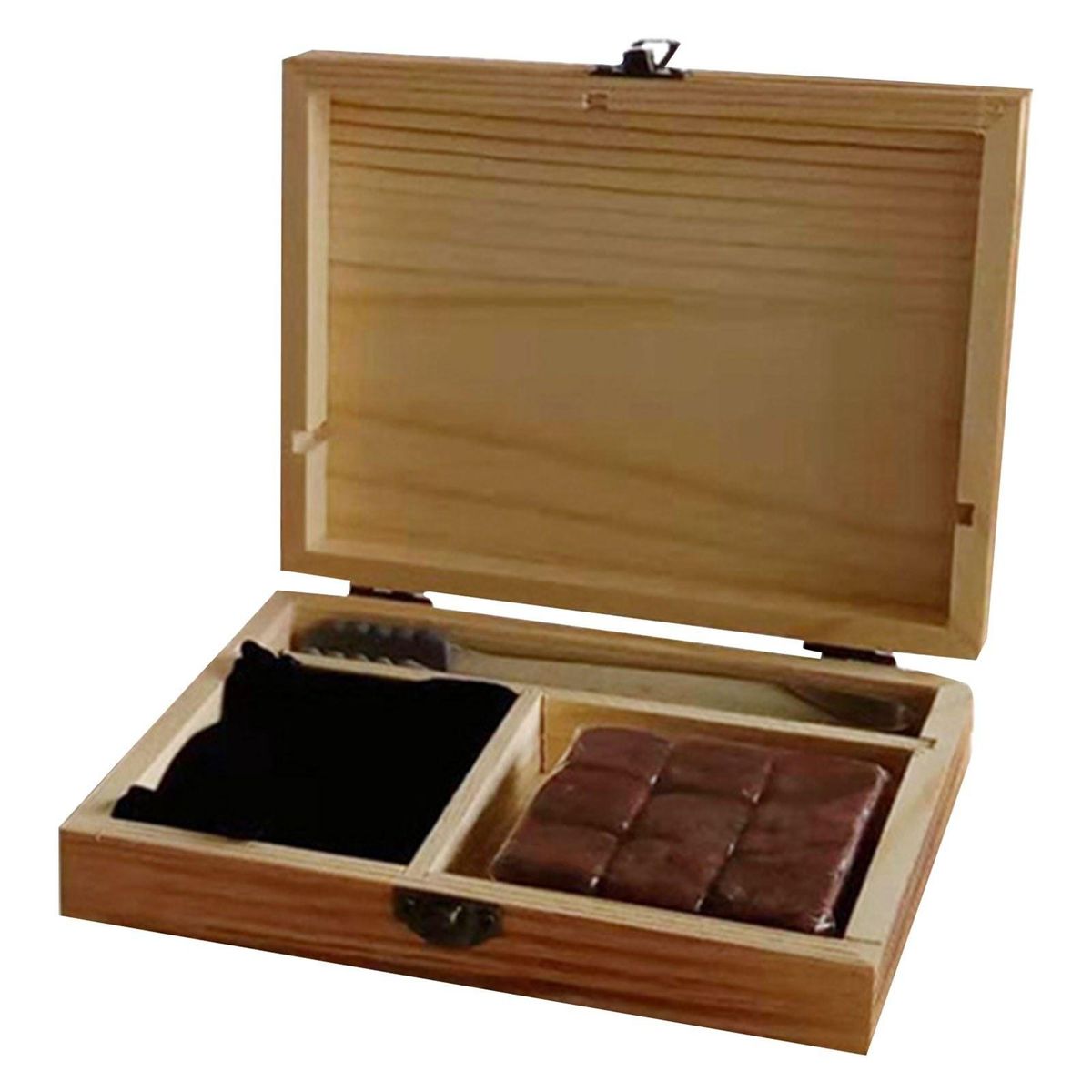 9PCS Whiskey Stones Set Chilling Stones Whiskey Ice Stones with Wooden Box and Tongs Chilling Rocks Drinks Cooler Cubes Reusable for Whiskey Wine Beer Juice