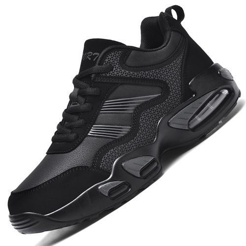 New Arrival High-top Sneakers Men Big Size 38-47 High Quality PU Leather Damping Cushion Sneakers Male Basket Shoes Cool Outdoor Footwear Black