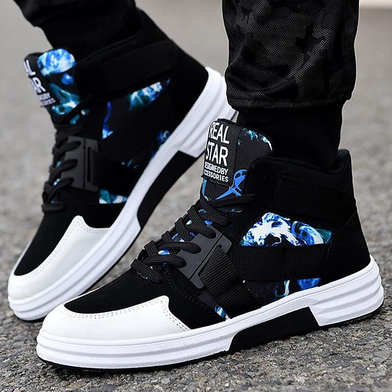 Men's Sneakers Hi-top Hip-hop Skate Shoes Blue