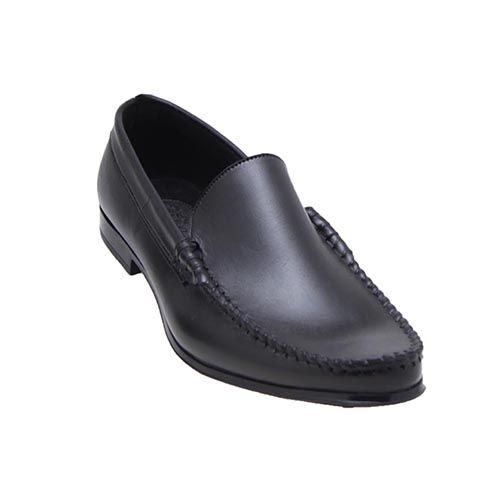 Plain Leather Loafers - Black