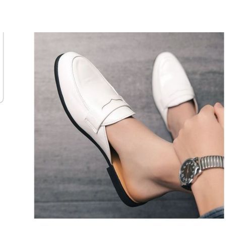 Unique White Loafers Halfs Shoe