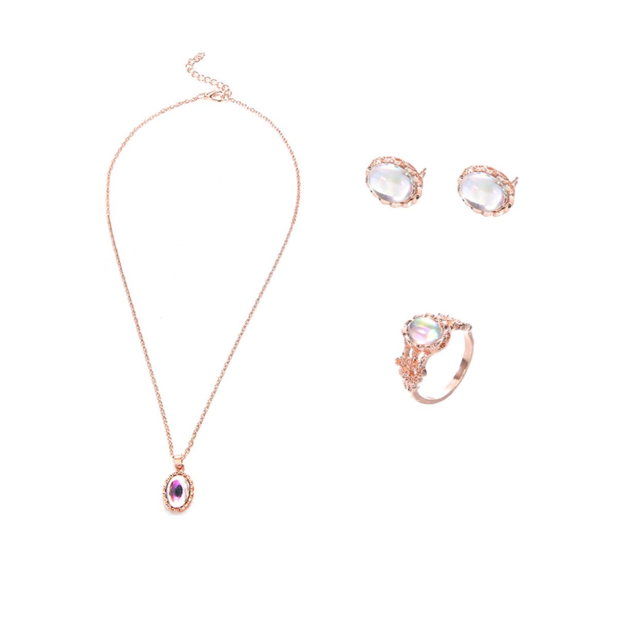 1 Set Earrings Ring Jewelry Set Exquisite Jewelry Set Rose Gold