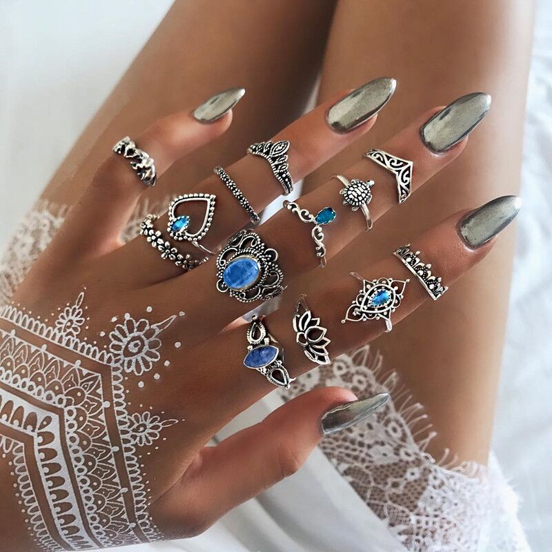 13 In 1 Knuckle Ring Set For Ladies