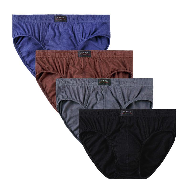 Men's Underwear 4pcs/Lot  Male Solid Briefs S For Men Brief  Mens-ZY033-4mixA