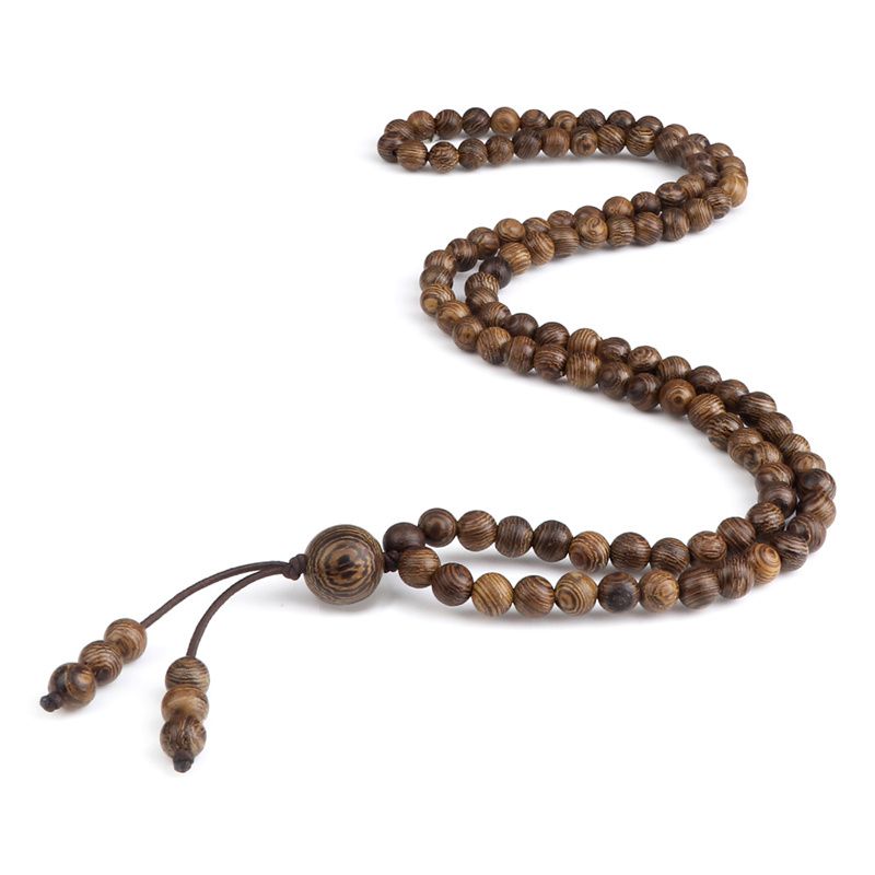 6mm Black Natural Lava Stone Let Meditation Prayer Yoga 108 Mala Beads Necklace