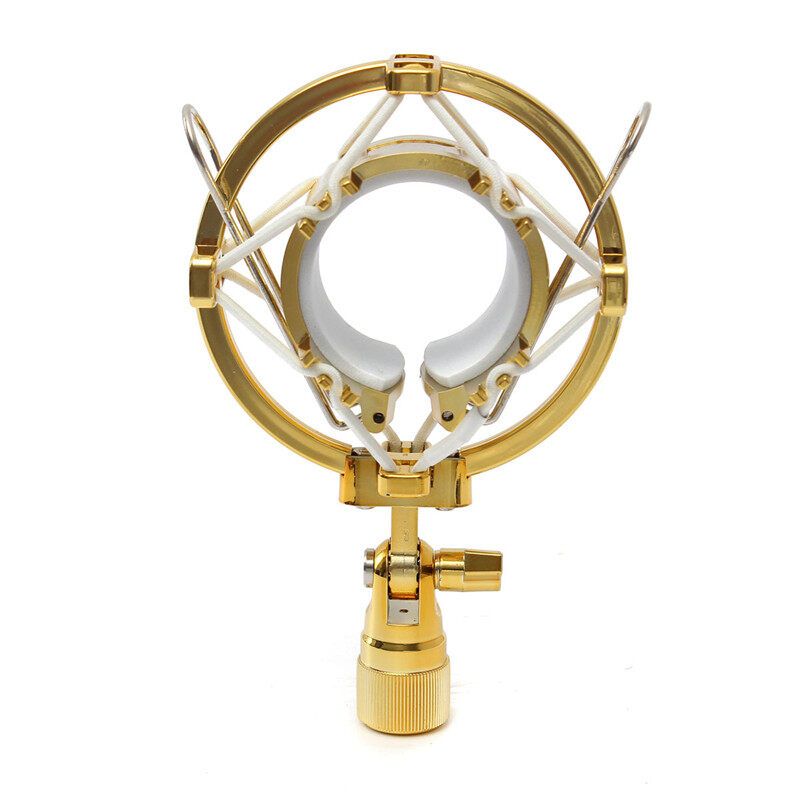 Gold/Silver Microphone Shock Mount Cradle Holder Clip Stand For Recording Stud Golden