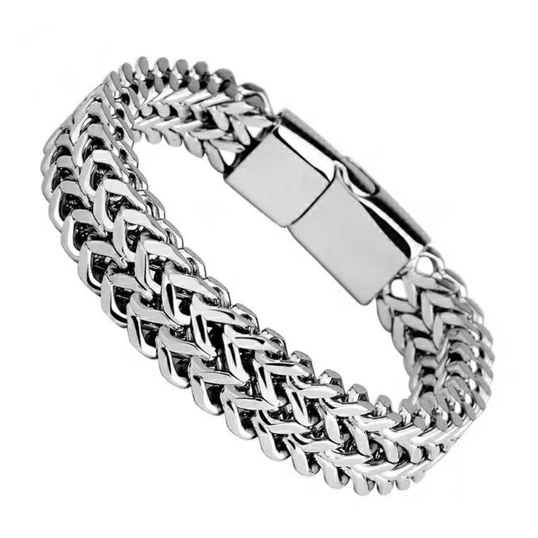 Stainless Steel Chain Men Bracelet Hand Accessories Magnetic Clasp Wristband