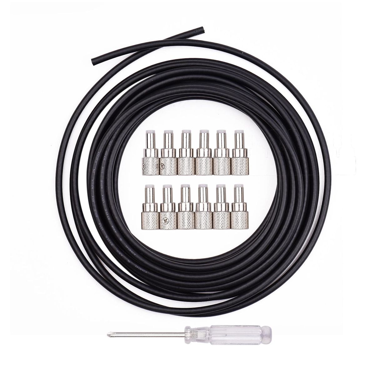 Compact Solderless DC Cable Kit DIY Guitar Pedal Board Cables Custom Length Including 12 Solderless Plugs 5 Meter Cable and Mini Screwdriver Musical Instrument Accessories Set