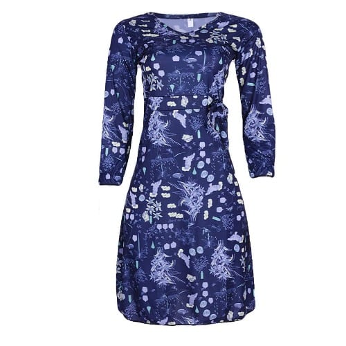 Floral Print Dress- Blue