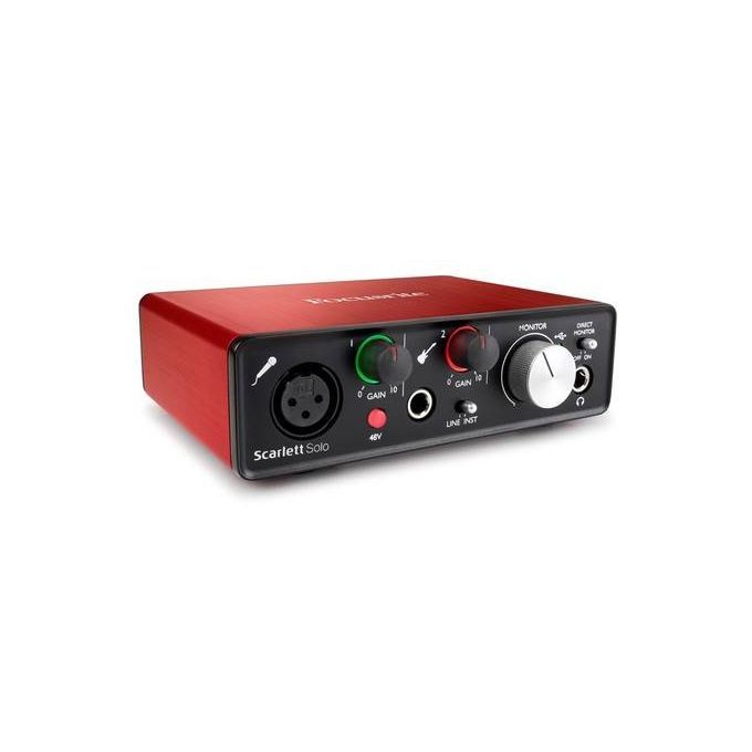 2 Input 2 Output USB Audio Interface Sound Card MIC Guitar