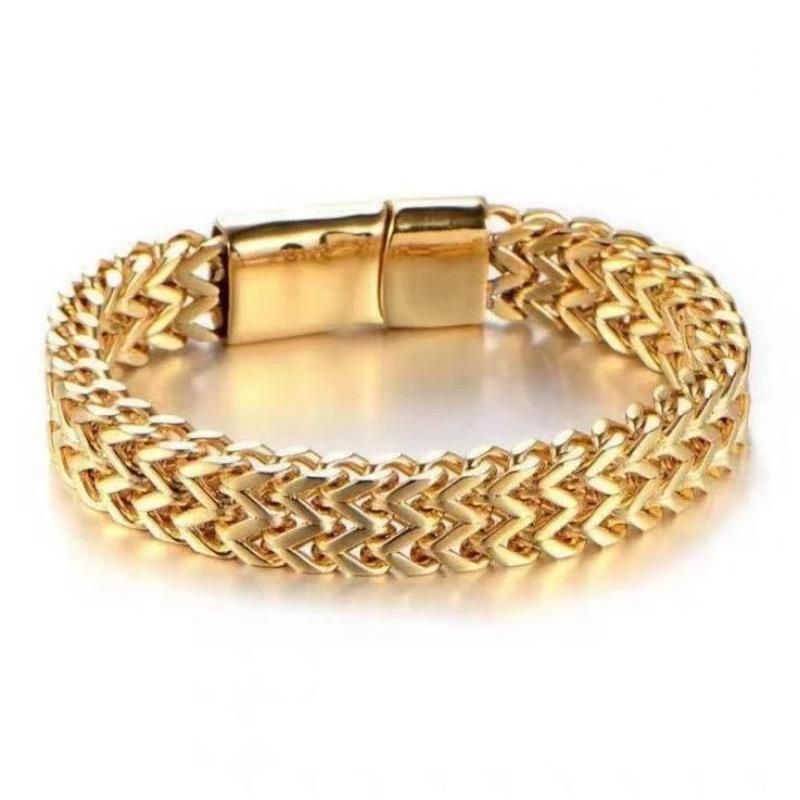 Stainless Steel Chain Men Bracelet Hand Magnetic Clasp Wristband
