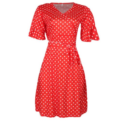 Front Wrap Dress - Red