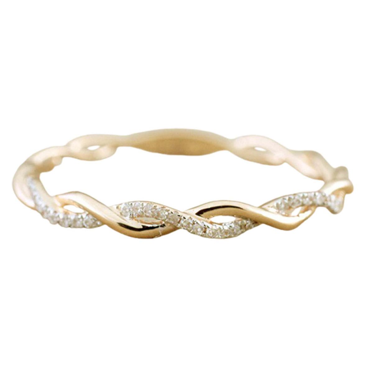 Wedding Band Ring Elegant Electroplated Ring Golden
