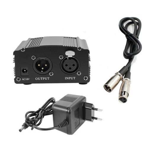 48V Phantom Power Supply With Adapter,XLR Cable For Condenser Microphones