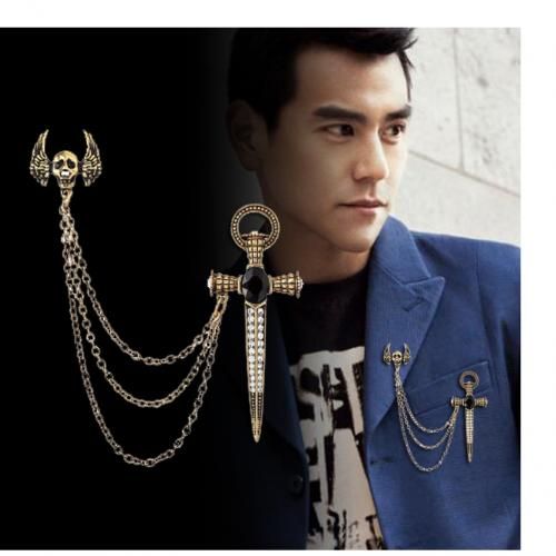Men Unique Gold Brooch