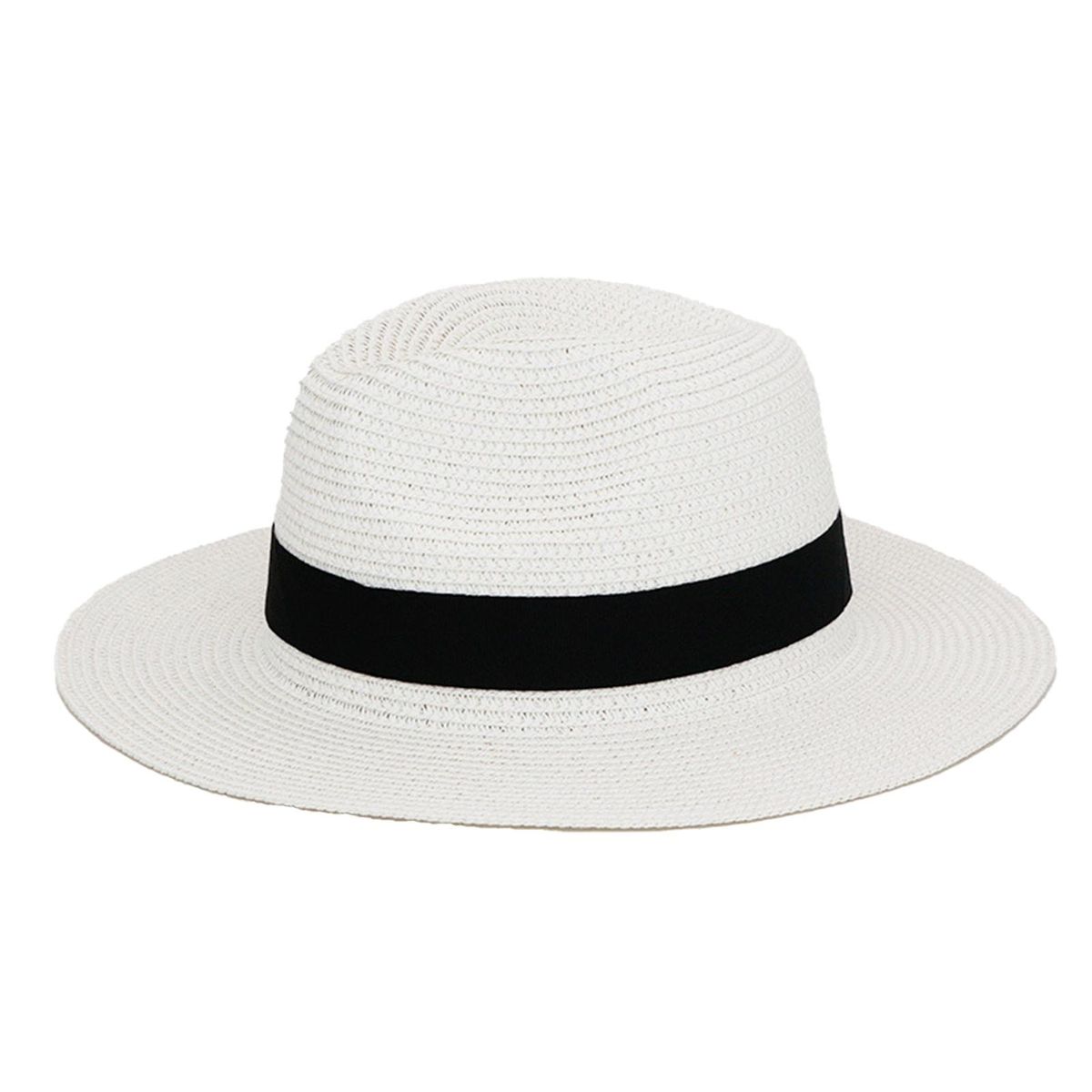 Newsboy Hat Outdoor Travel Beach Sunscreen Straw Hat White