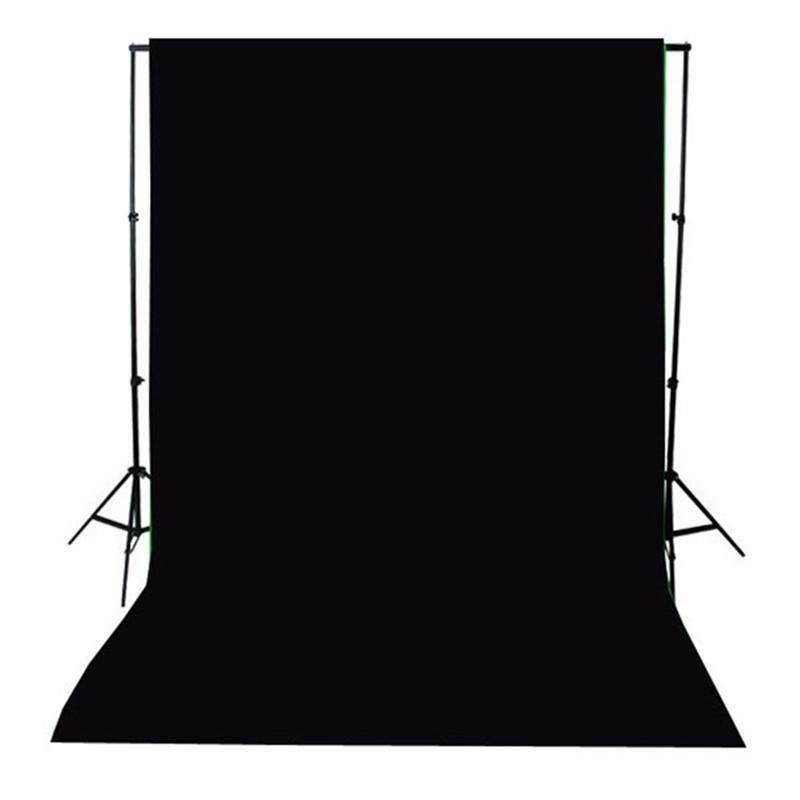 3m*1.5m Photography Studio Video Muslin Backdrop Photo Background Stand Drop Black (black)