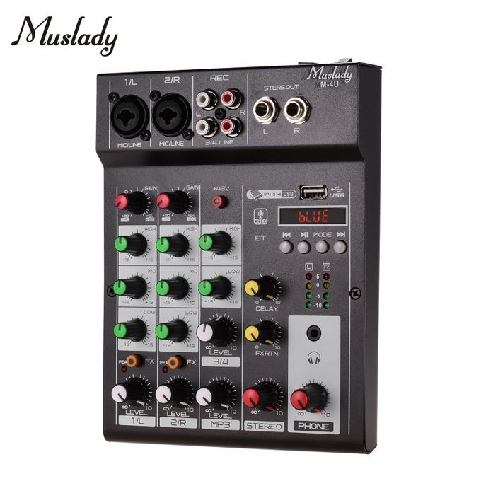 Muslady 4-Channel BT Mixing Console Digital Audio Mixer