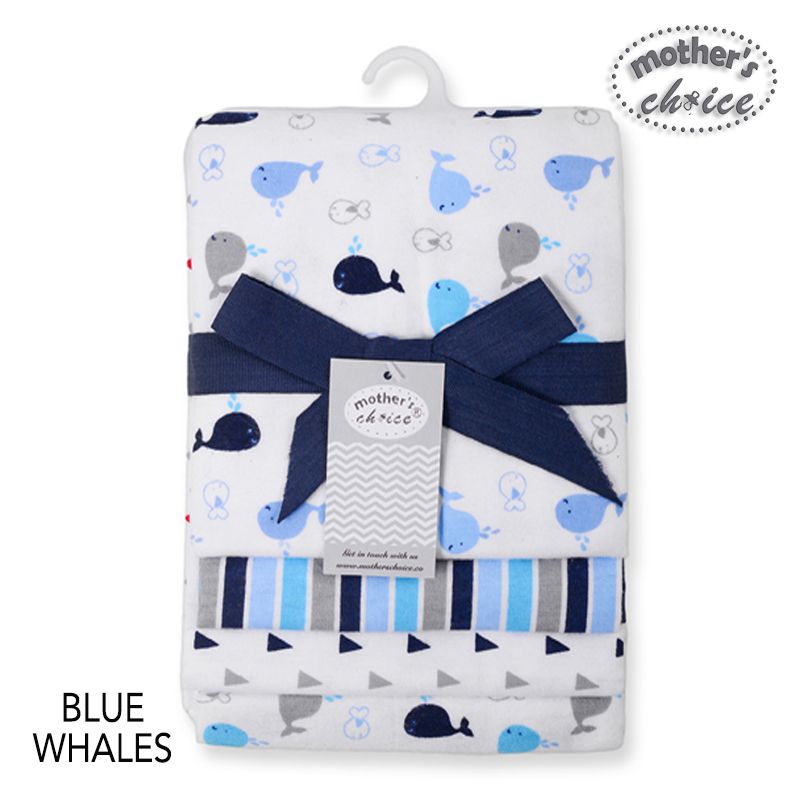 4 Pcs Pack Baby 100% Cotton Flannel Receiver Blanket - By Mother's Choice